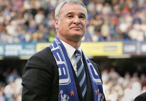 CHELSEA'S MANAGER RANIERI LOOKS AT THE CROWD AFTER ENGLISH PREMIER LEAGUE SOCCER MATCH AGAINST LEEDS IN ...