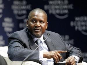 Aliko Dangote, President and CEO of Nigeria's Dangote Group speaks during the final session of the World Economic Forum